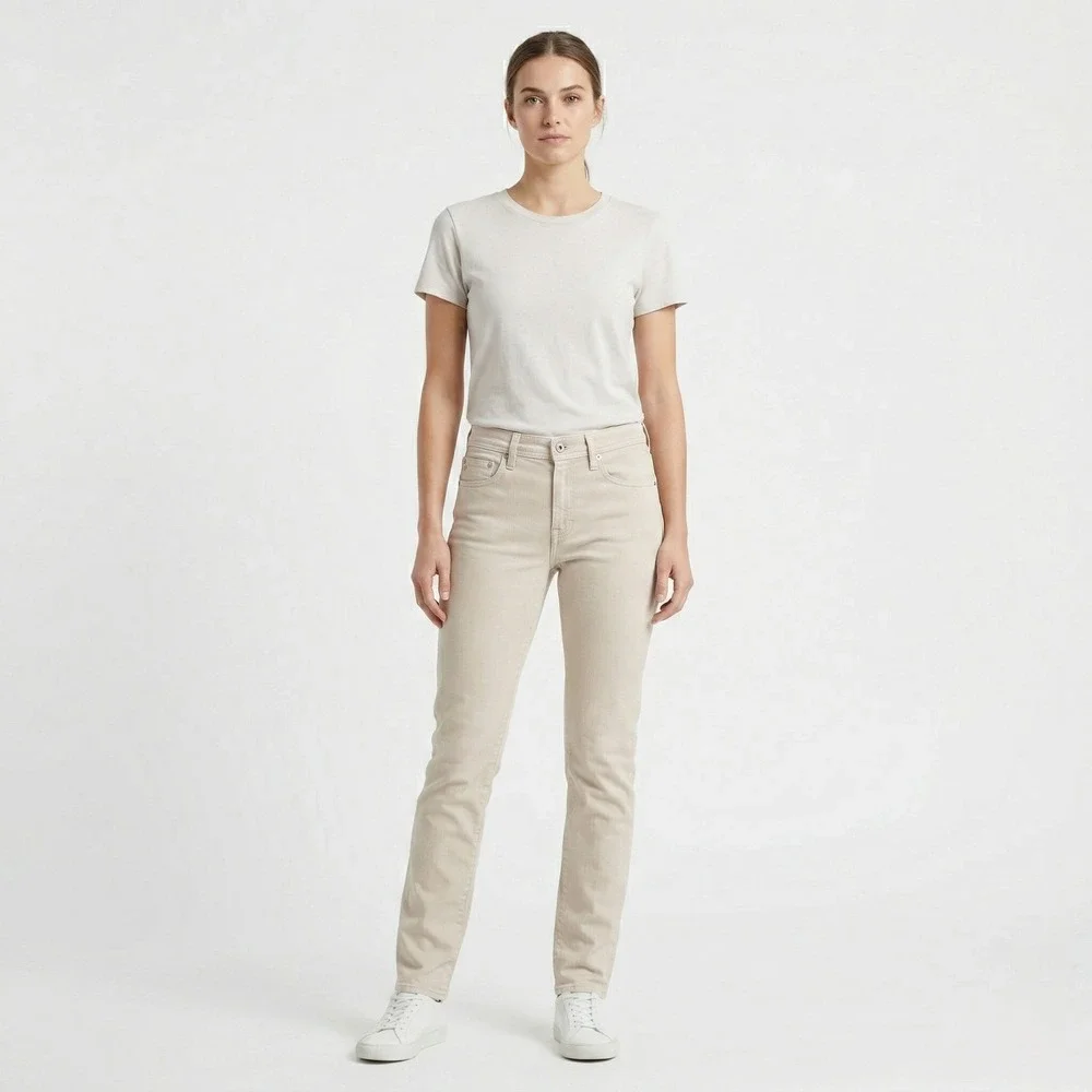 Adriano Goldschmied Women Jeans The Nomad 32 Beige Modern Slim‎ Stretch Pants
